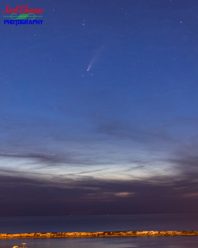 Comet Neowise over Oswego Harbor 2