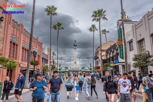 Guests walking on Hollywood Blvd. in Disney's Hollywood Studios at Walt Disney World